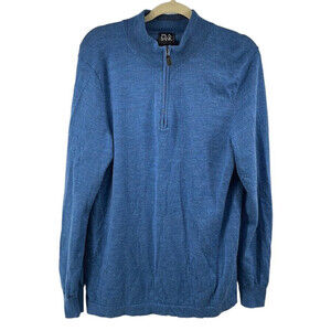 Jos. A Bank merino wool sweater Light weight Collection Modern Fit 1/4 Zip sz xl